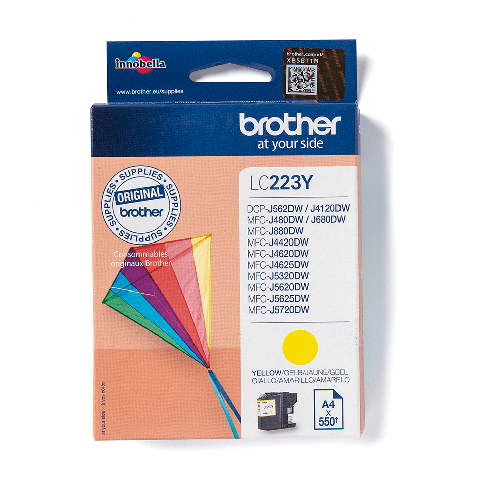 Oriģinālā Brother LC223Y tintes kasetne – dzeltenā krāsā 